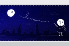 Illustration l'homme et la lune